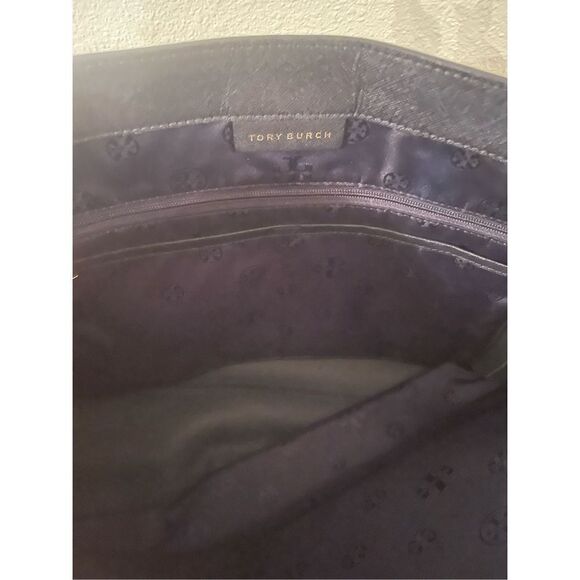 Tory Burch Navy Leather Tote - Picture 9 of 9